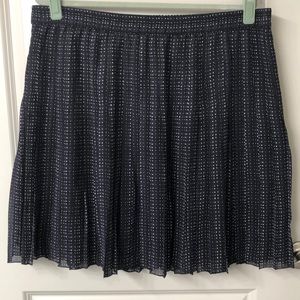 Loft black and blue, light weight pleated skirt